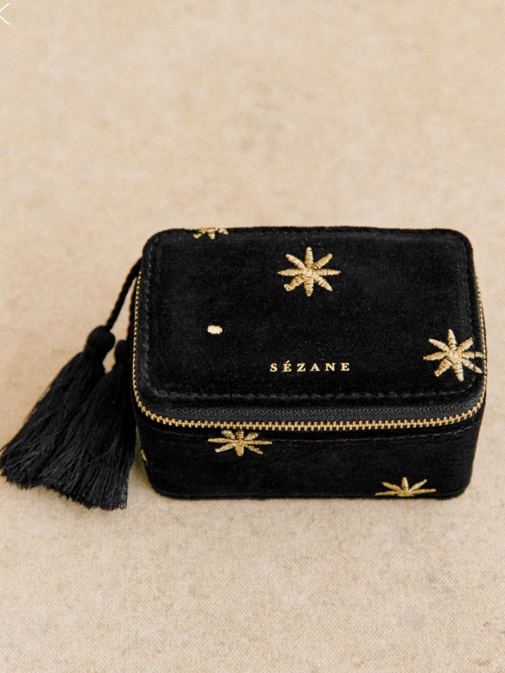 NWT Sezane Jewellery Case Daisy Embroidery